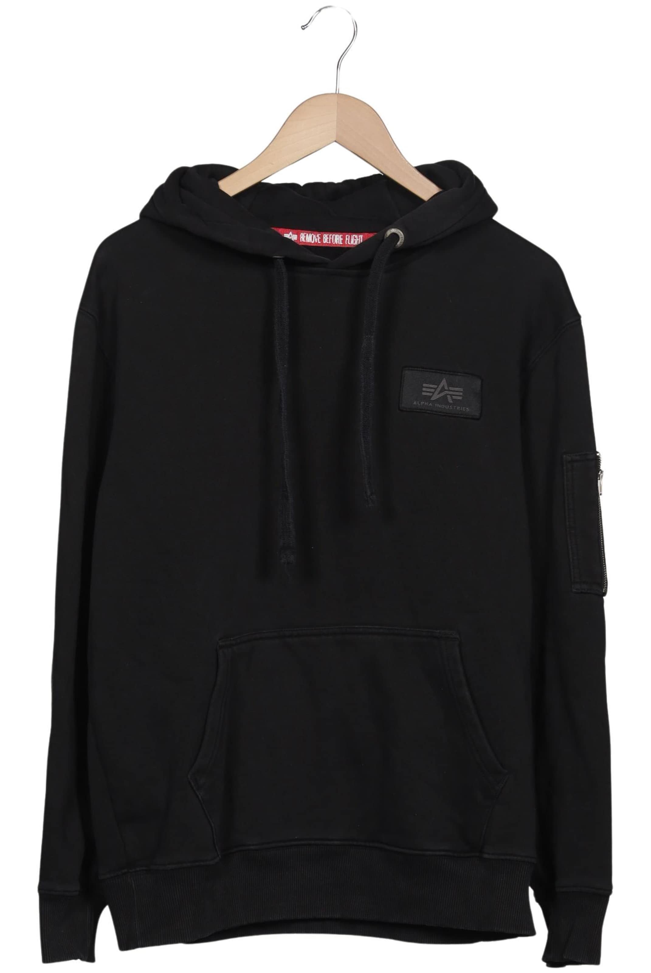 ALPHA INDUSTRIES Sweatshirt & Zip-Up Hoodie in M in Black: front