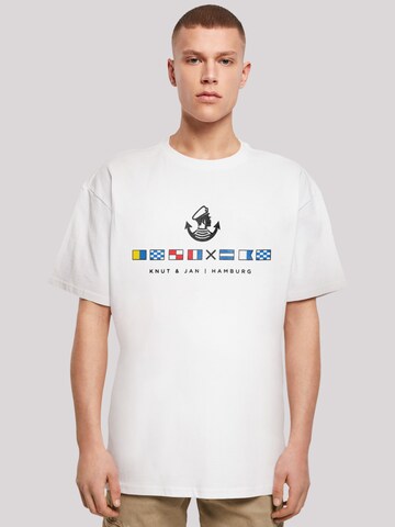 F4NT4STIC Shirt 'Seglerfahnen Knut & Jan Hamburg' in White: front