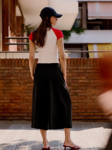 Wide Leg Pantalon à pince Bershka en noir