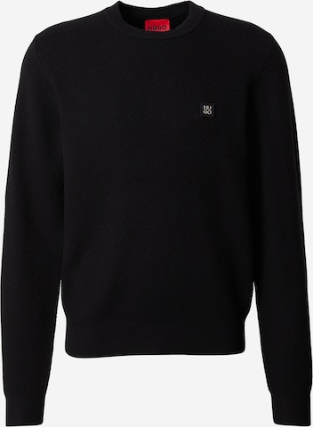 HUGO Пуловер 'Setal' в черно: отпред