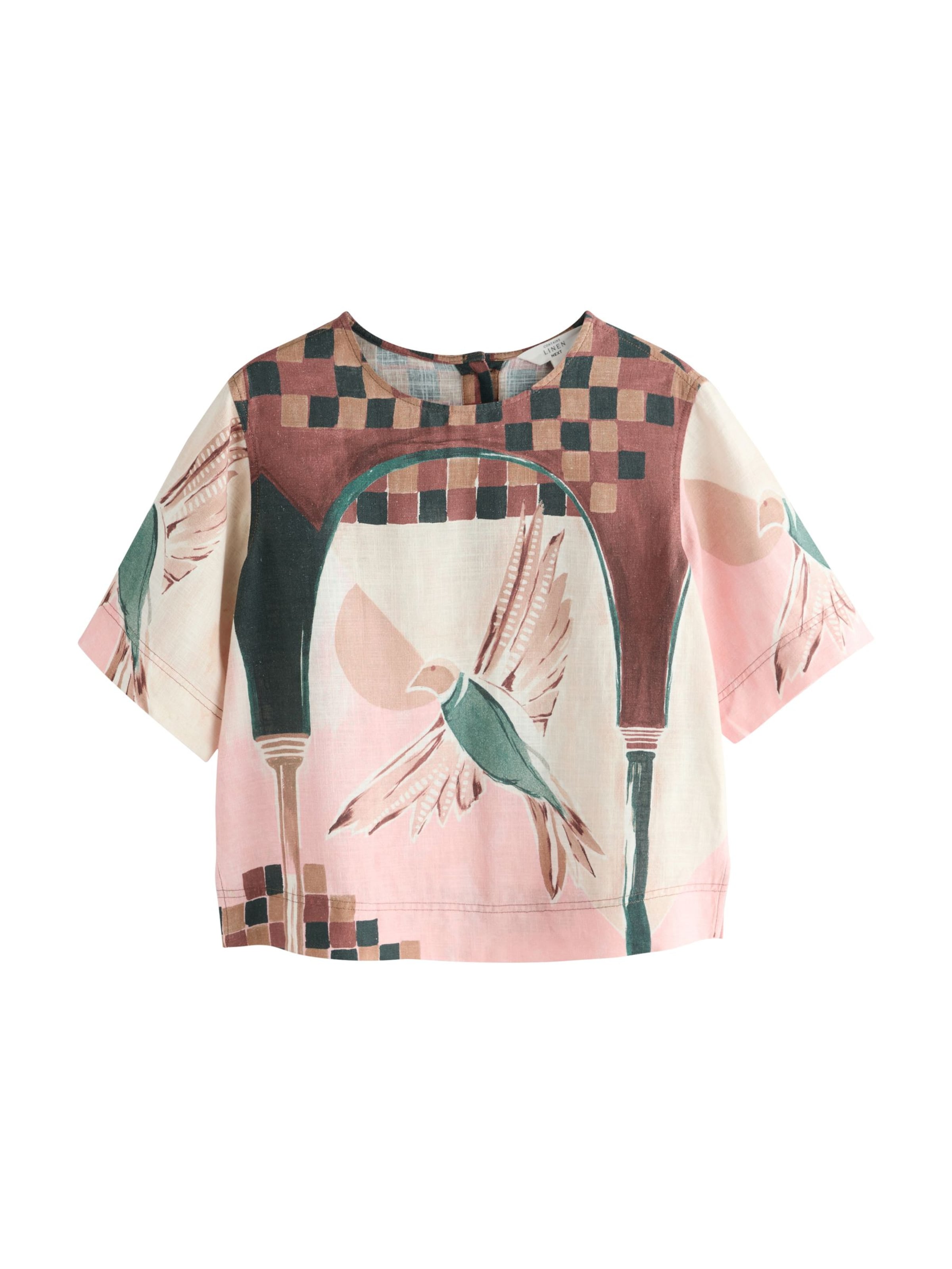 Next Majica u boja slonovače / svijetlosmeđa / kraljevski zelena / crna, Pregled proizvoda