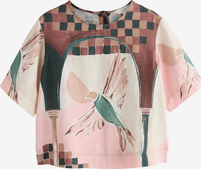 Next Majica u boja slonovače / svijetlosmeđa / kraljevski zelena / crna, Pregled proizvoda