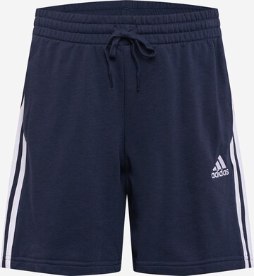 Pantalon de sport 'Essentials French Terry 3-Stripes' ADIDAS SPORTSWEAR en bleu : devant