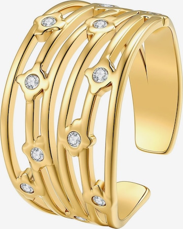 Hey Happiness Ring 'Multi Band Crystal' in Goud: voorkant