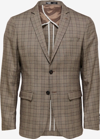 SELECTED HOMME Slim fit Suit Jacket 'Logan' in Brown: front