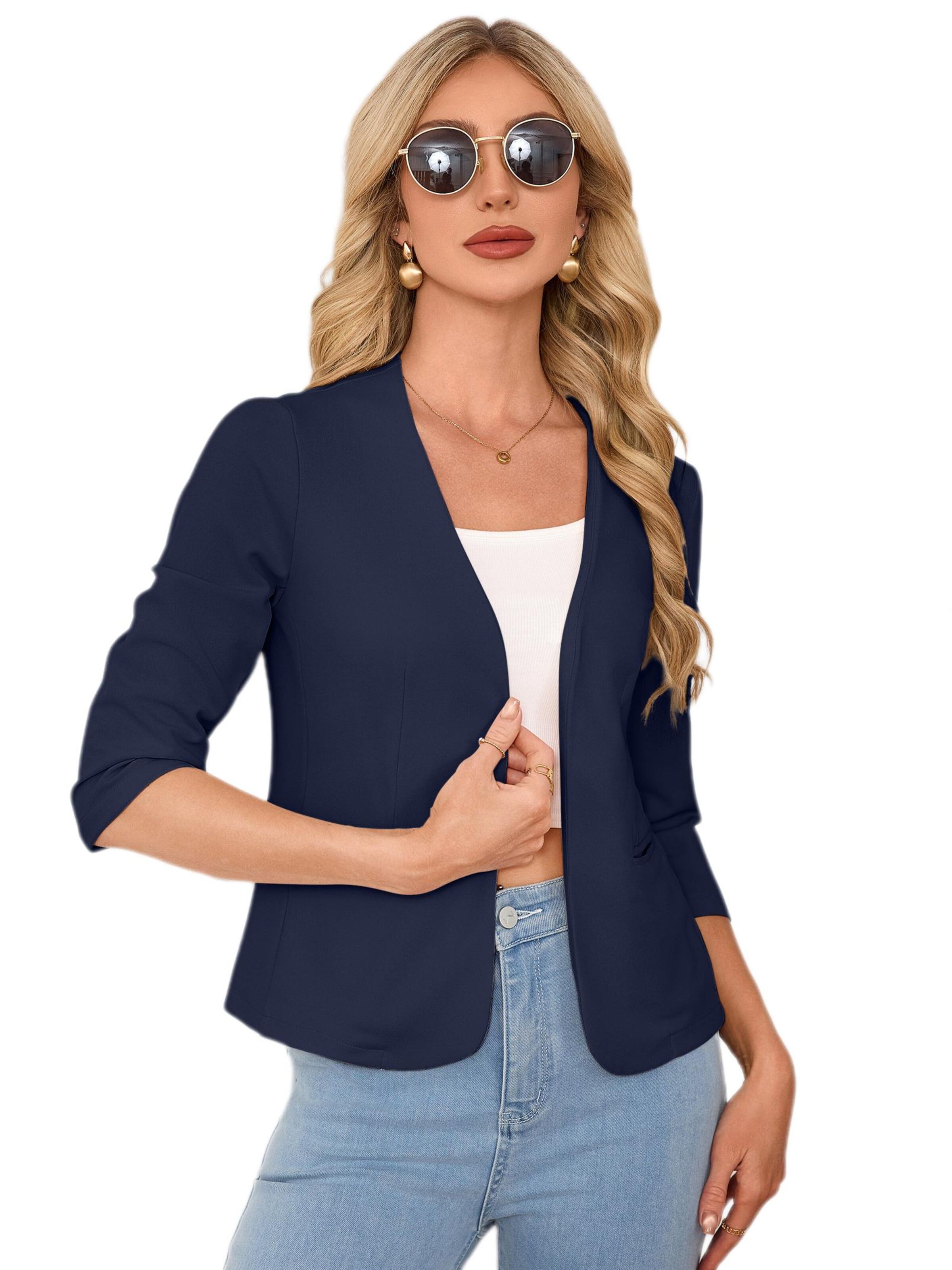Yesfashion Marynarka w kolorze niebieski