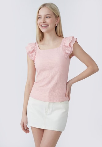 MYMO - Blusa em rosa: frente