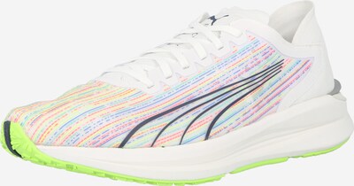 PUMA Chaussure de course 'Electrify Nitro' en bleu / vert fluo / rouge / noir / blanc, Vue avec produit