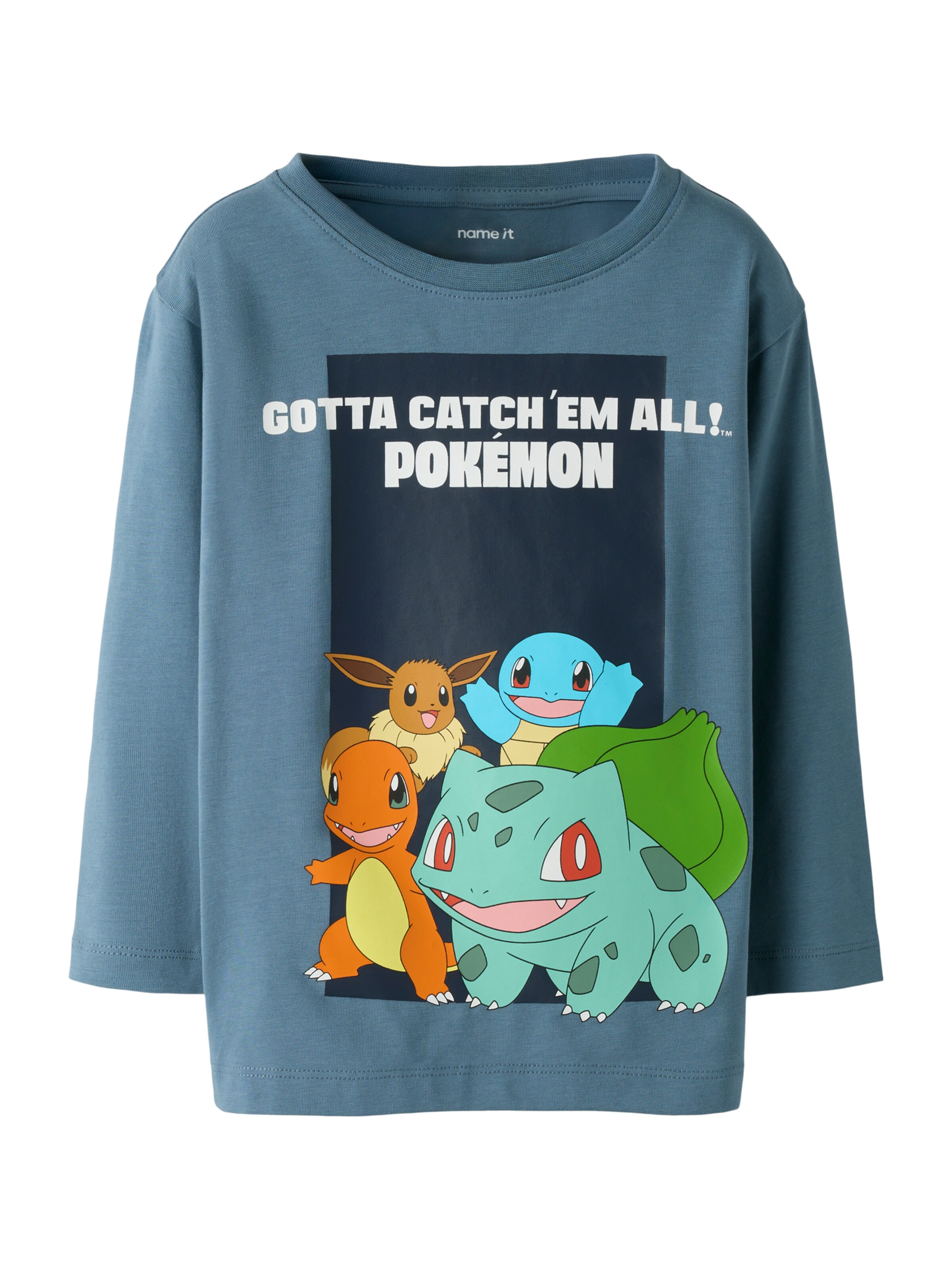 NAME IT Shirt 'NMMSOUTH POKEMON' in 122-128 in Sapphire / Aqua / Orange / White, Item view