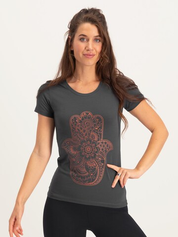 Urban Goddess Yoga & Activewear Sports Top 'Hamsa Core Yoga & Pilates' in Grey