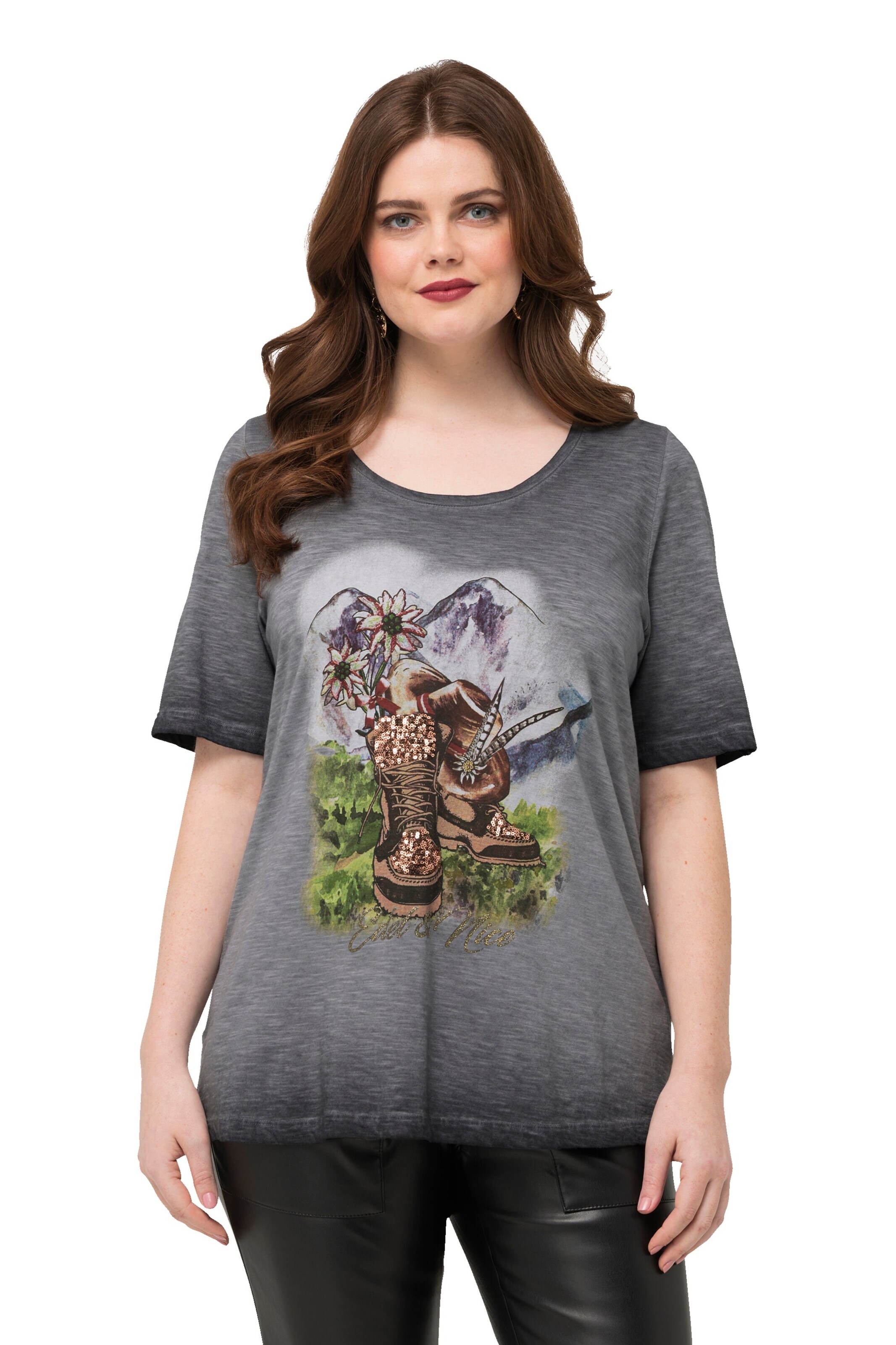 Ulla Popken Shirt in Grijs: voorkant