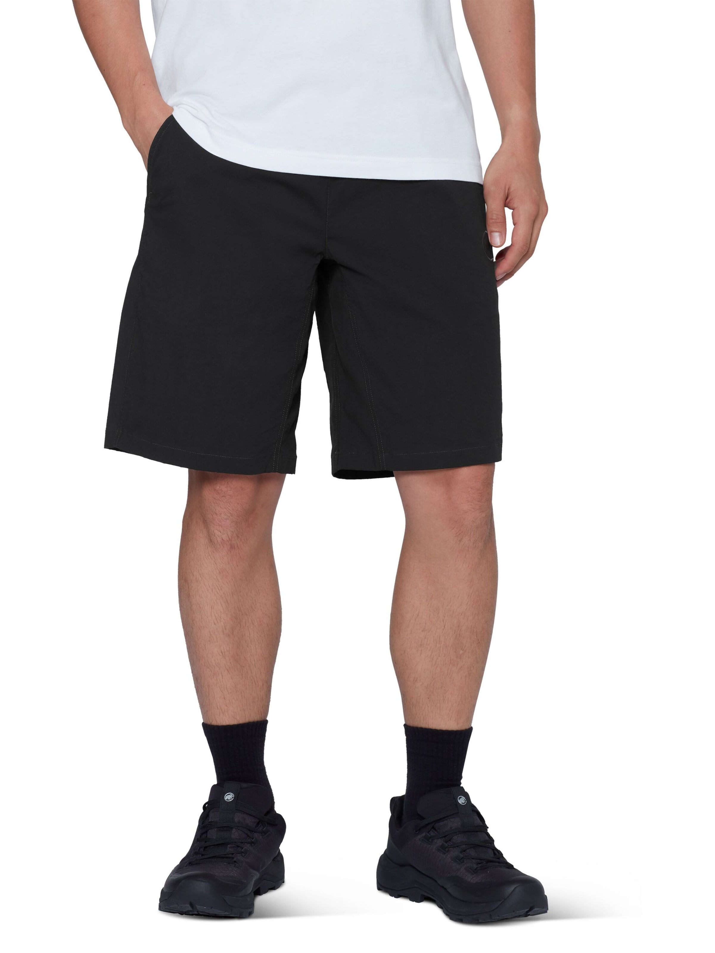 MAMMUT Regular Workout Pants in Black: front