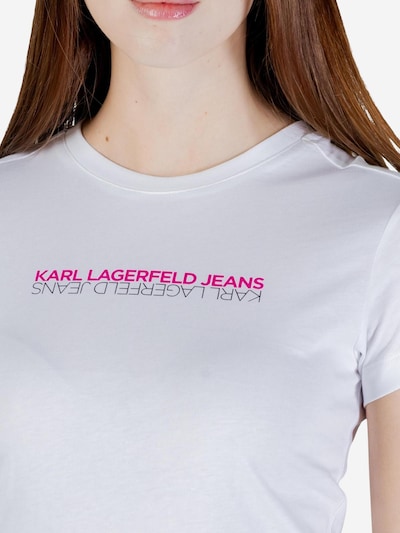 Maglietta 'KLJ Slim Ss Reflection Tee B1W17053' in S KARL LAGERFELD JEANS di colore bianco, Visualizzazione prodotti