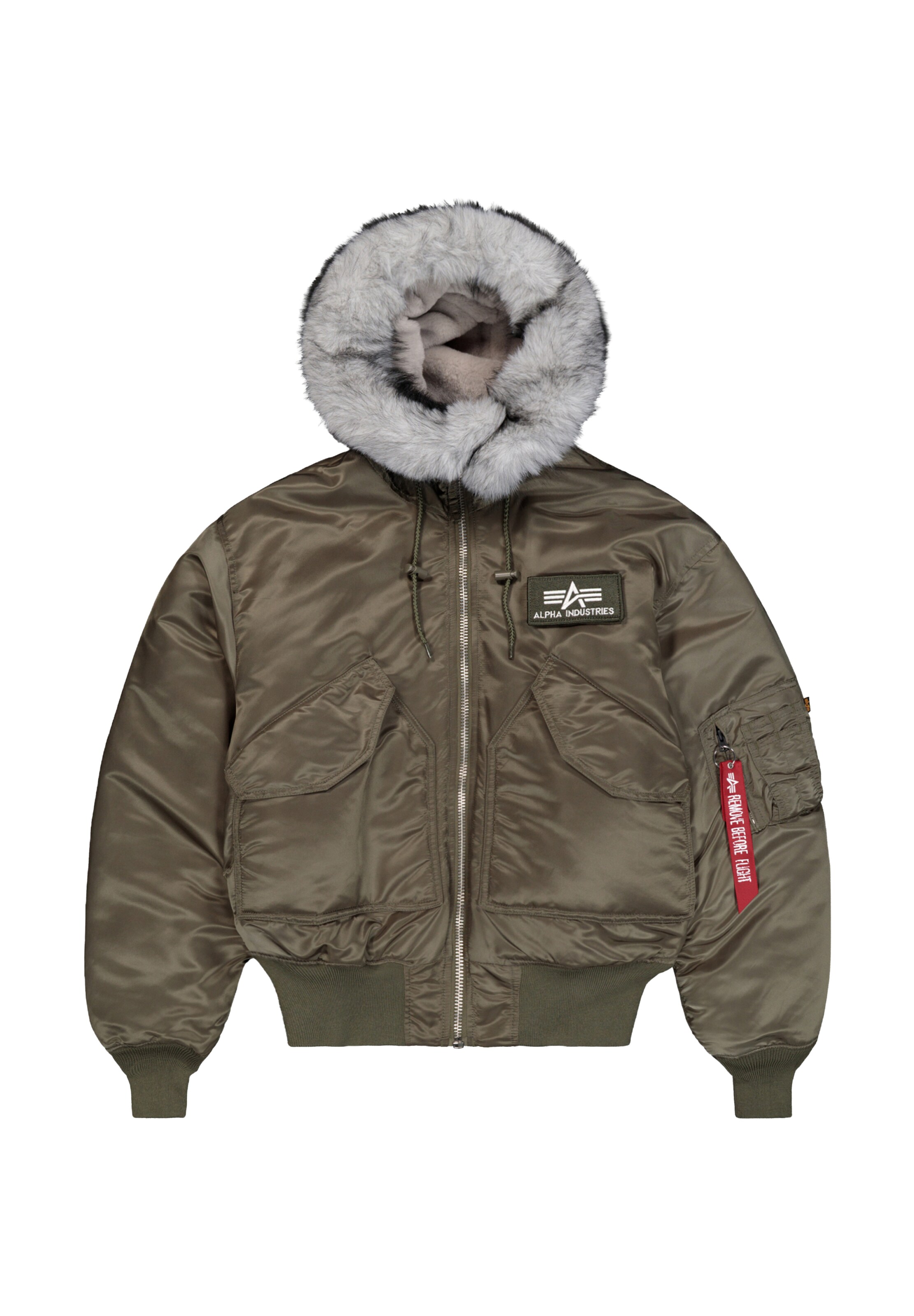 ALPHA INDUSTRIES Veste mi-saison '45P' en S en olive / blanc, Vue avec produit