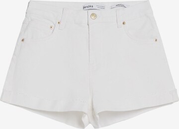 Bershka Jeans in White: front