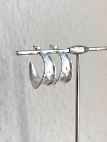 Kamakula Earrings 'Sculptural Chunky' in Silver