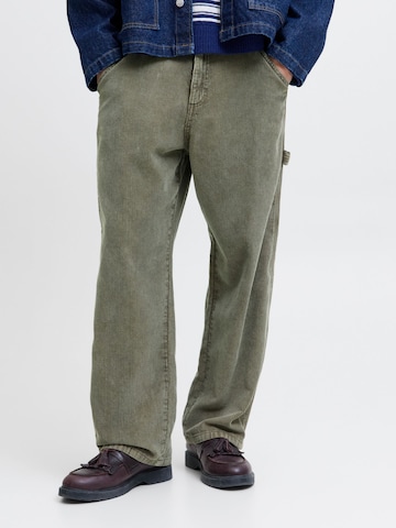 JACK & JONES Wide leg Broek in Groen: voorkant