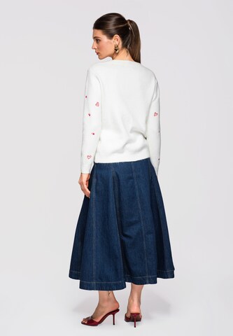 Ombre Knit cardigan 'Swcd' in White