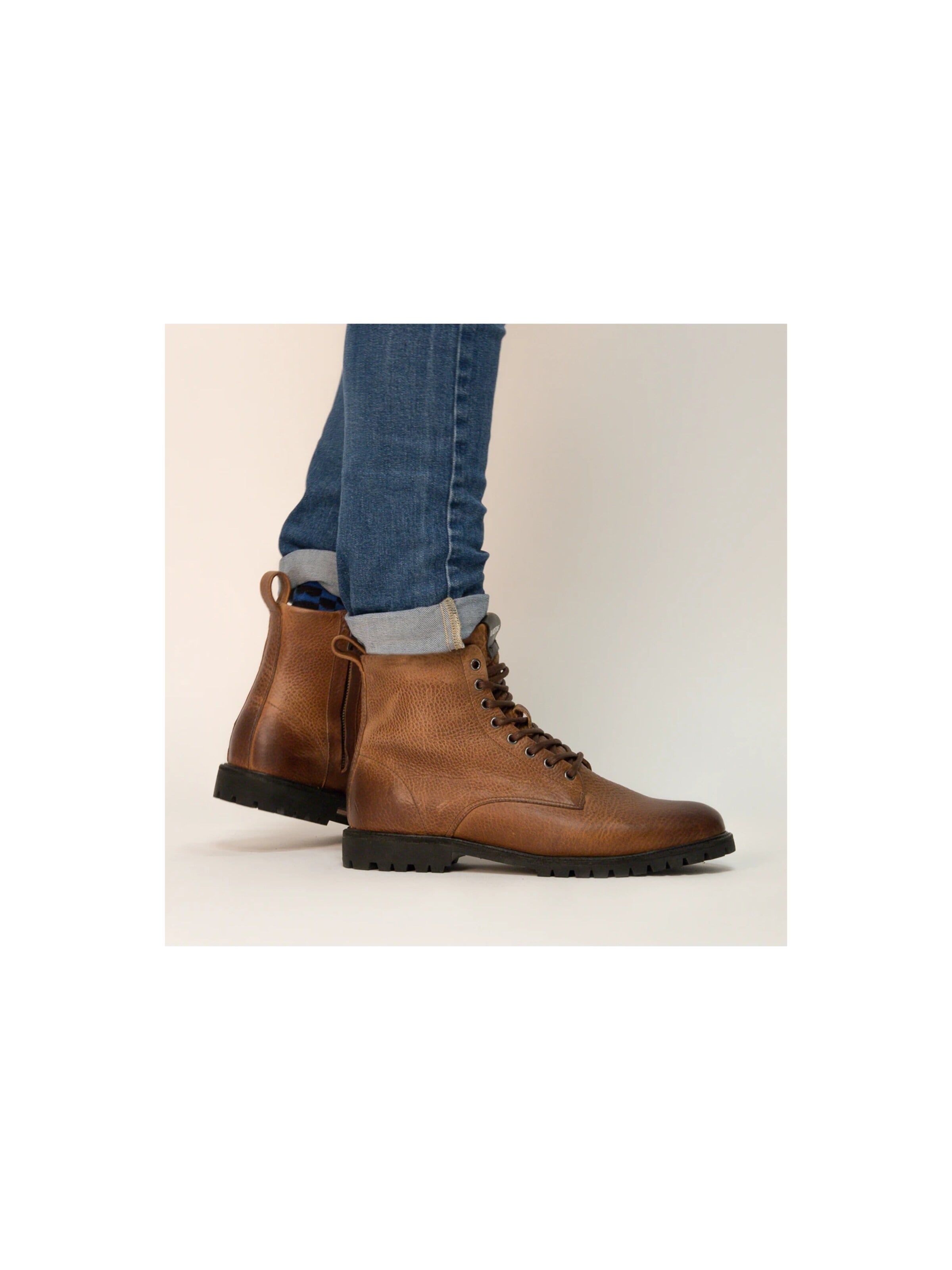 BLACKSTONE Boots med snörning 'JAXON' i brun