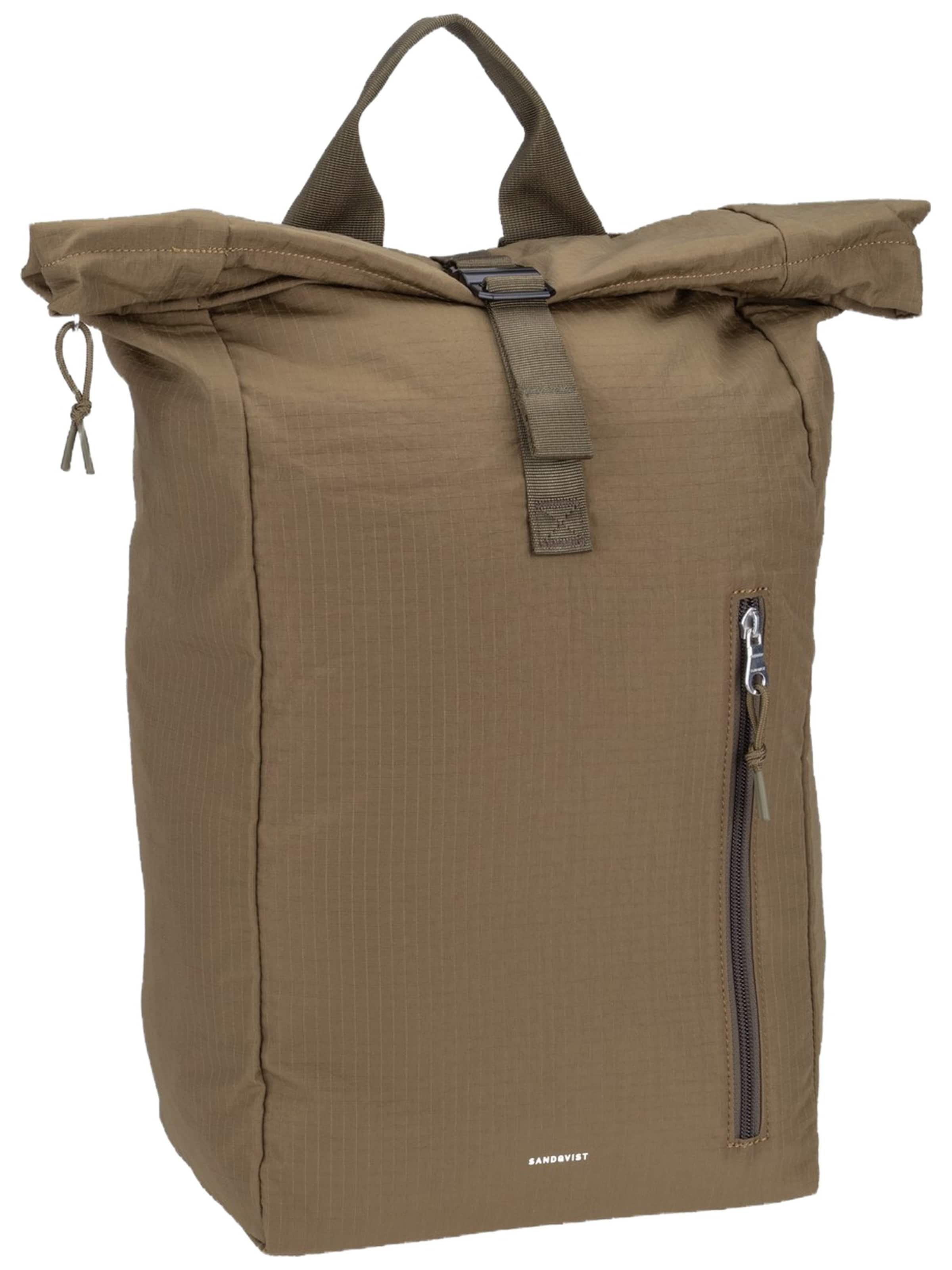 SANDQVIST Backpack ' Grid ' in Green: front