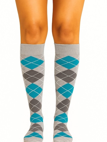 Lycille Knee High Socks in Grey: front