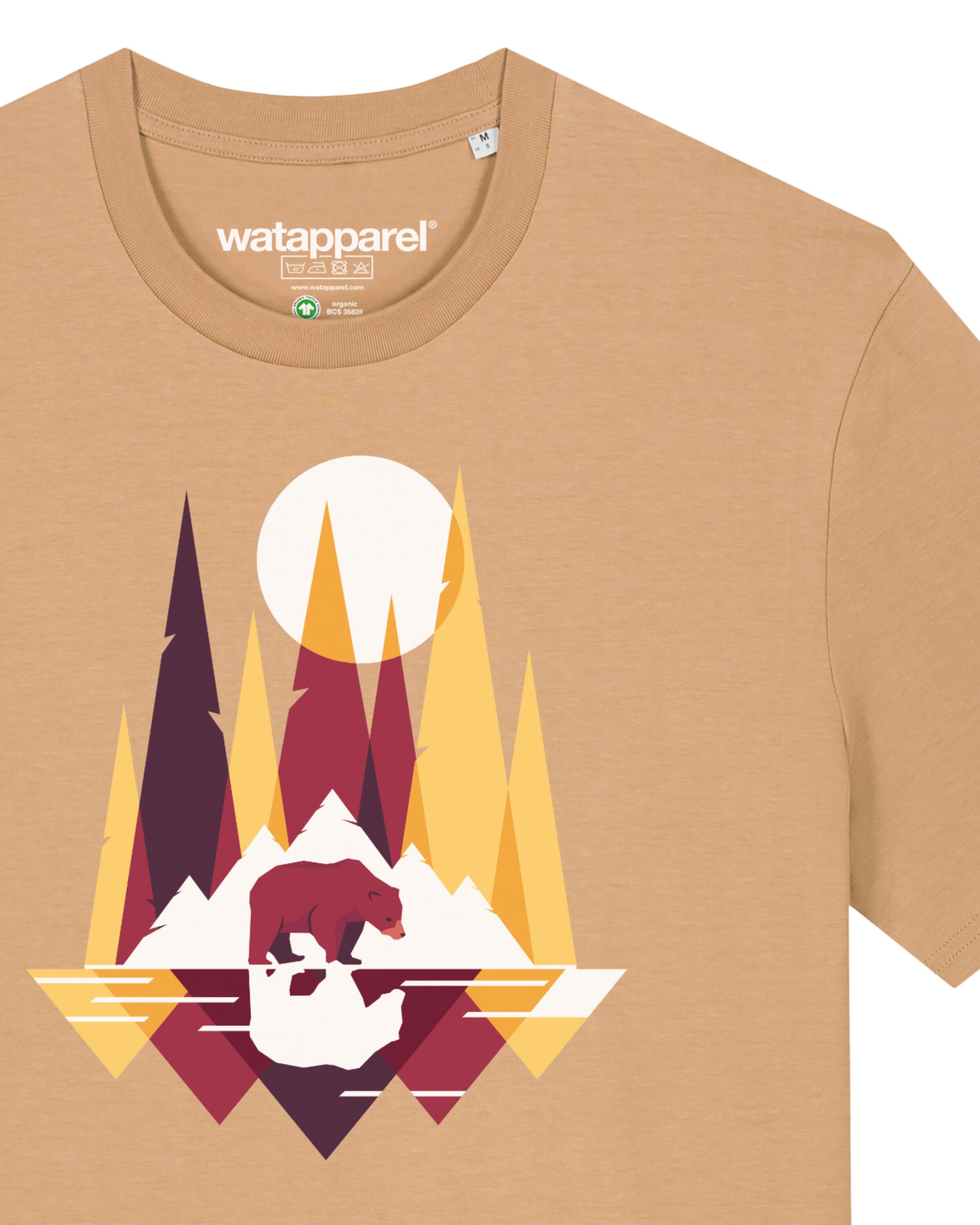 Maglietta ' Von Bären und Bergen ' di Watapparel in beige