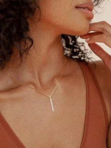 ROUGEMONT Jewellery Kette 'Funkelnde Moissanit Diamant Halskette 45cm mit Echtheitszertifikat' in Gold