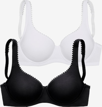 Soutien-gorge PETITE FLEUR en noir : devant