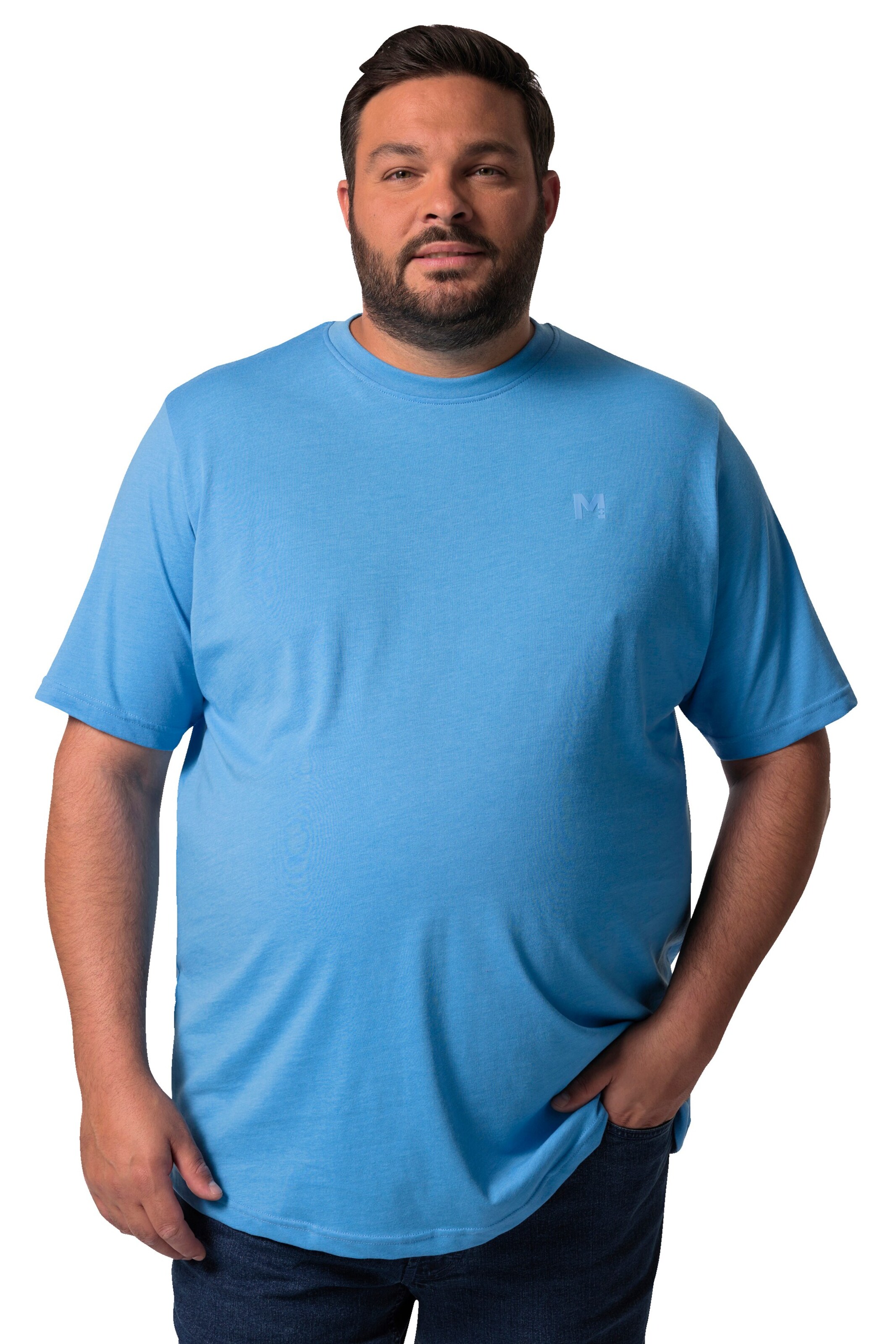 Men Plus T-Shirt in Blau: Vorderseite