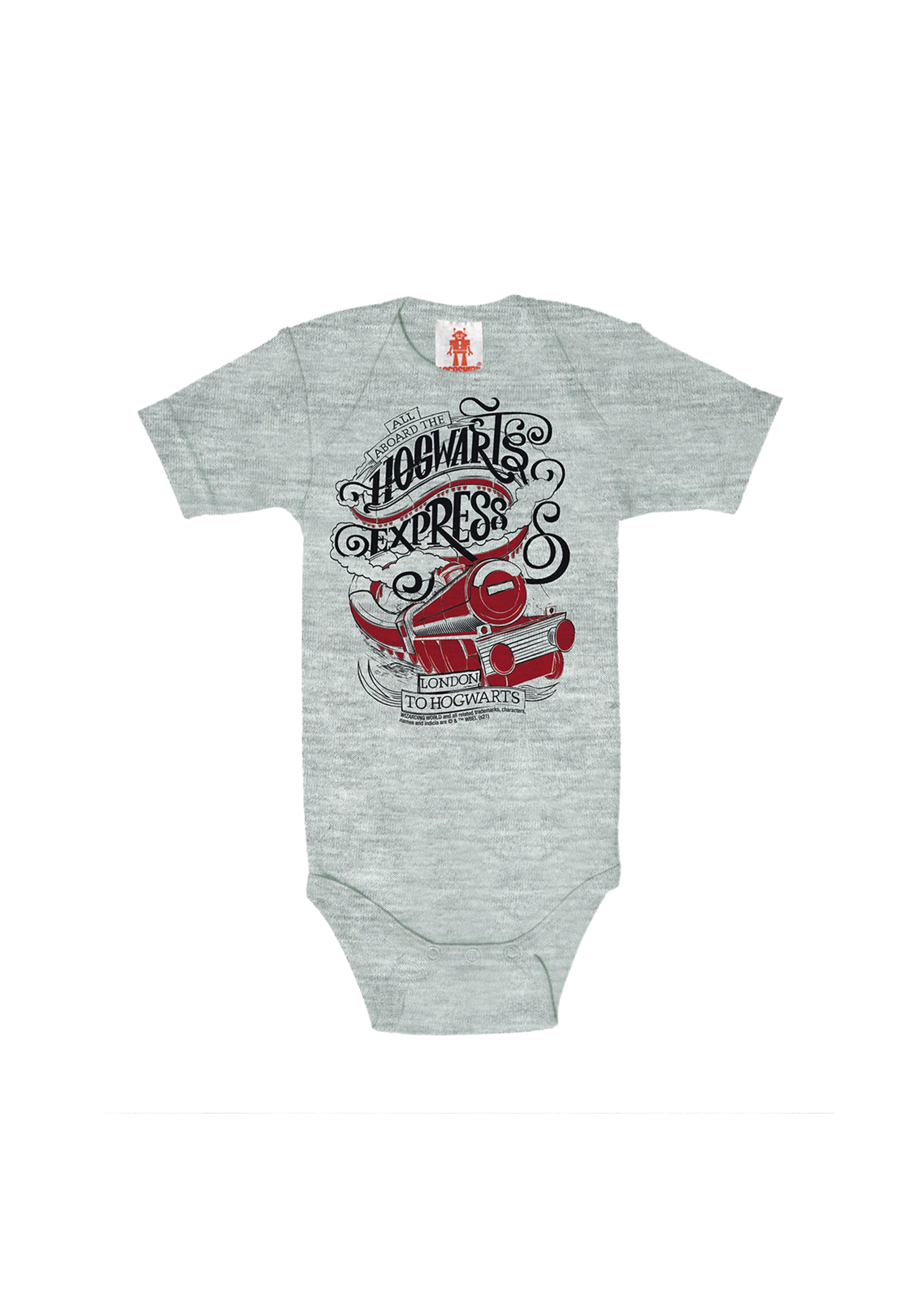 LOGOSHIRT Romper/Bodysuit 'Harry Potter - Hogwarts Express-Print' in Grey