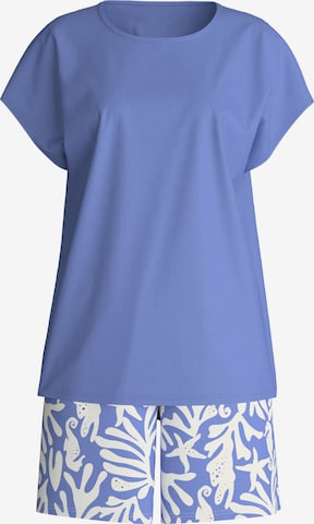 CALIDA Short Pajama Set 'Cotton Special' in Blue: front