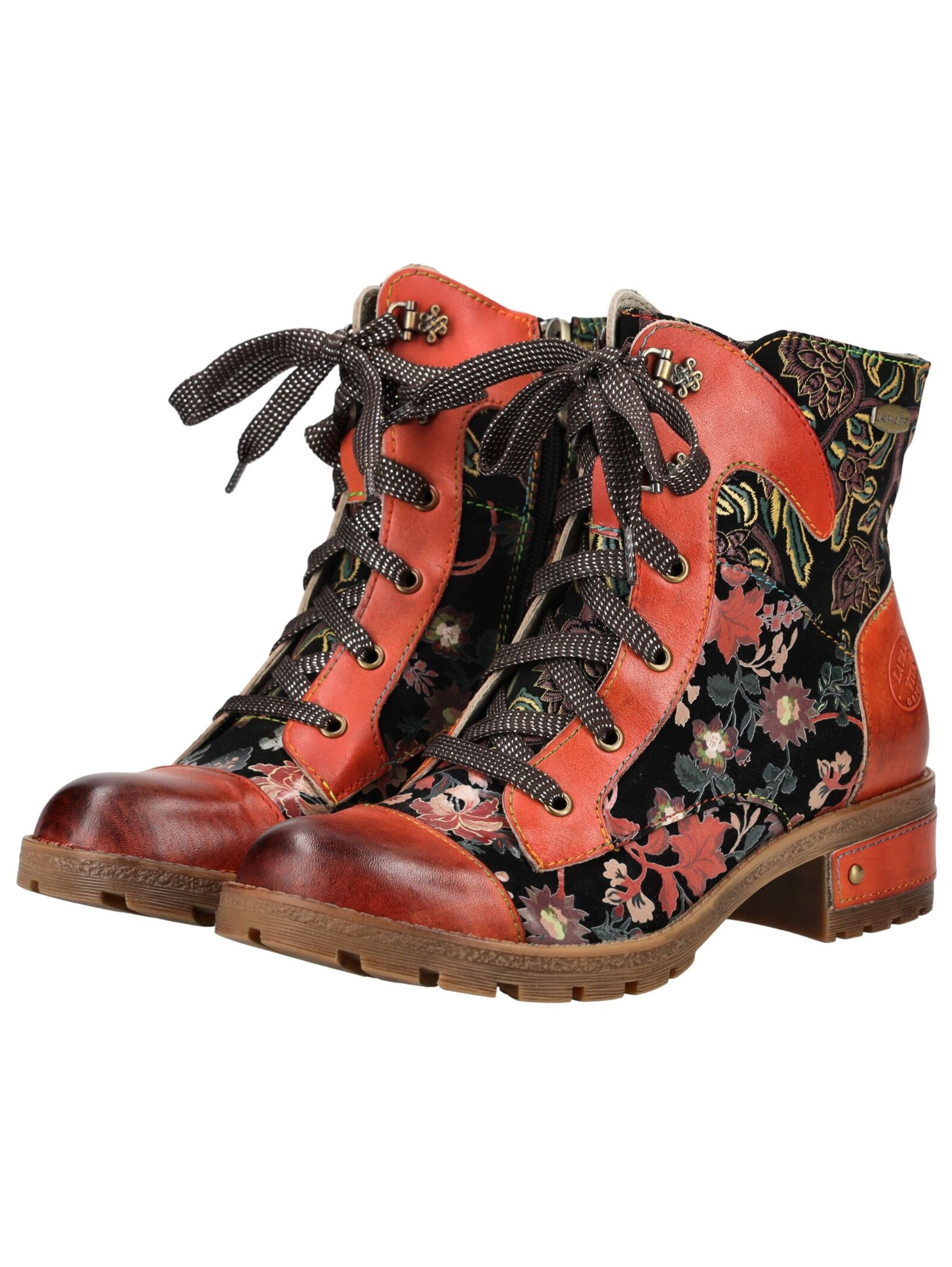 Laura Vita Lace-Up Ankle Boots in Orange