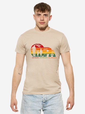 Cotton Prime Shirt 'Opa Legende der Enkel' in Beige: voorkant