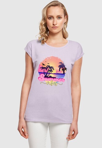 T-shirt 'Summer Vibes Sunset' Merchcode en violet : devant