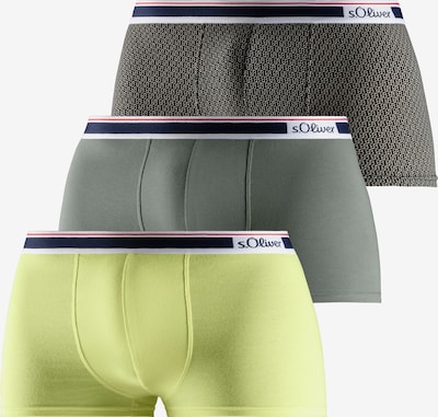s.Oliver Bokserice u limeta zelena / bazalt siva / crna / bijela, Pregled proizvoda