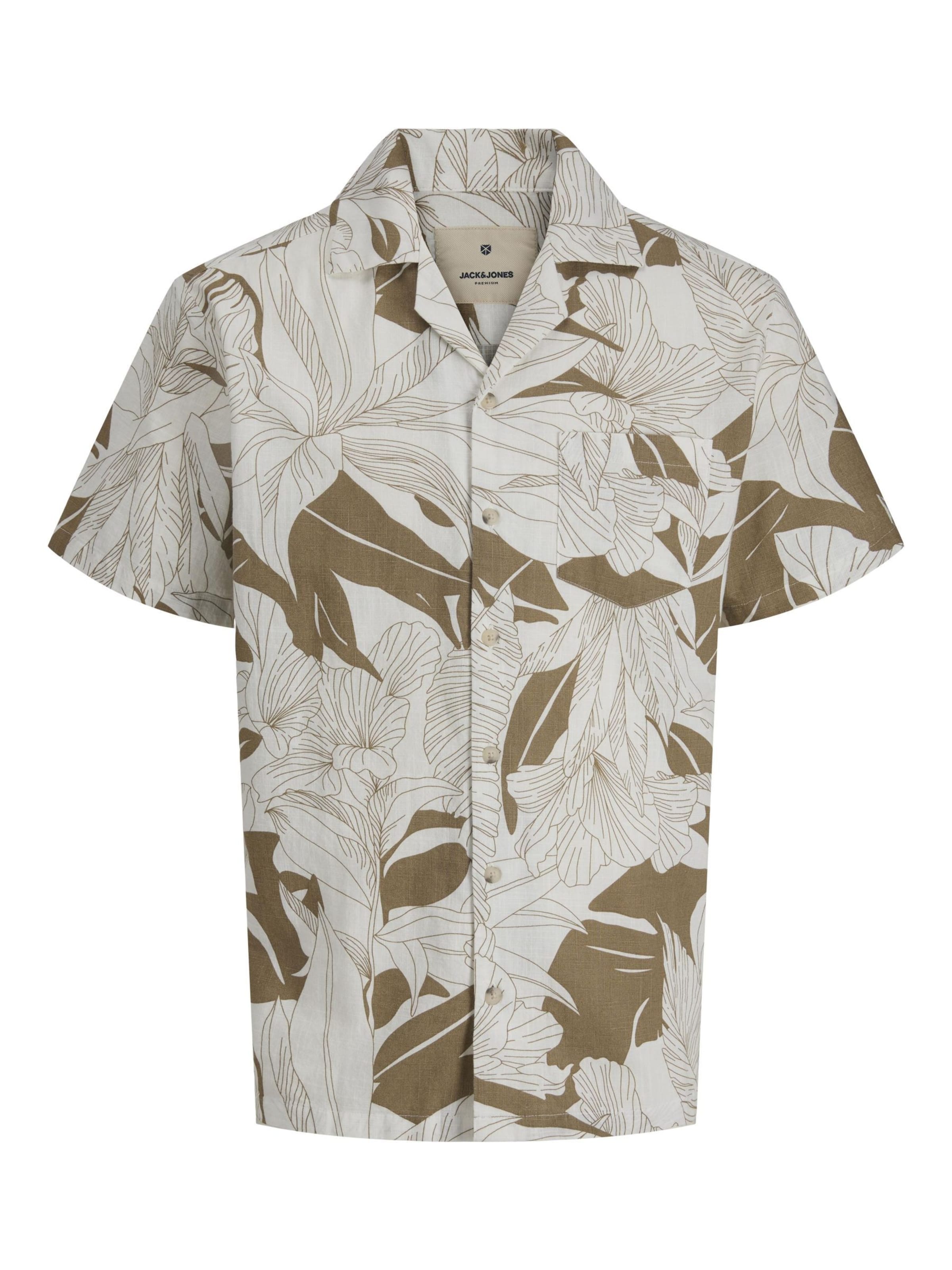 Jack & Jones Premium Button Up Shirt in White: front