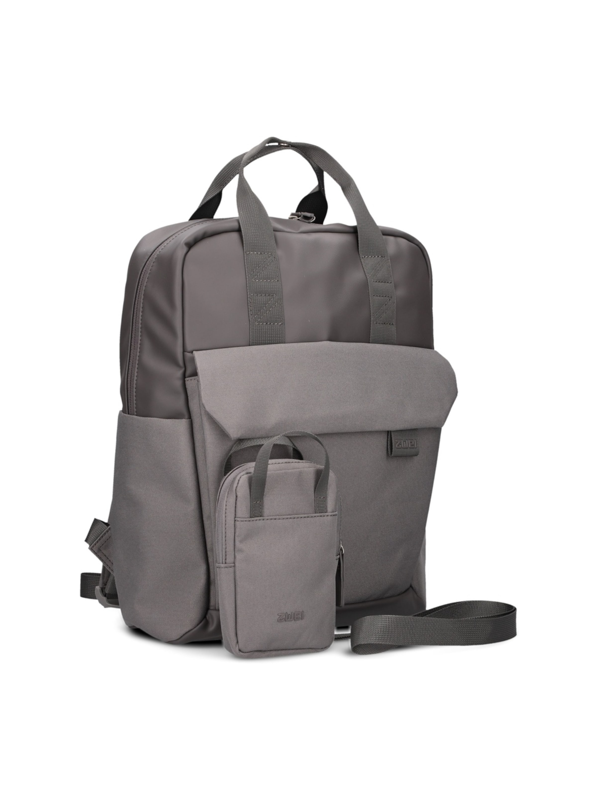 ZWEI Backpack 'LOU LUR160' in Grey: front