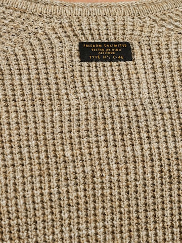 PME Legend - Jersey 'Pullover with flight pocket' en beige