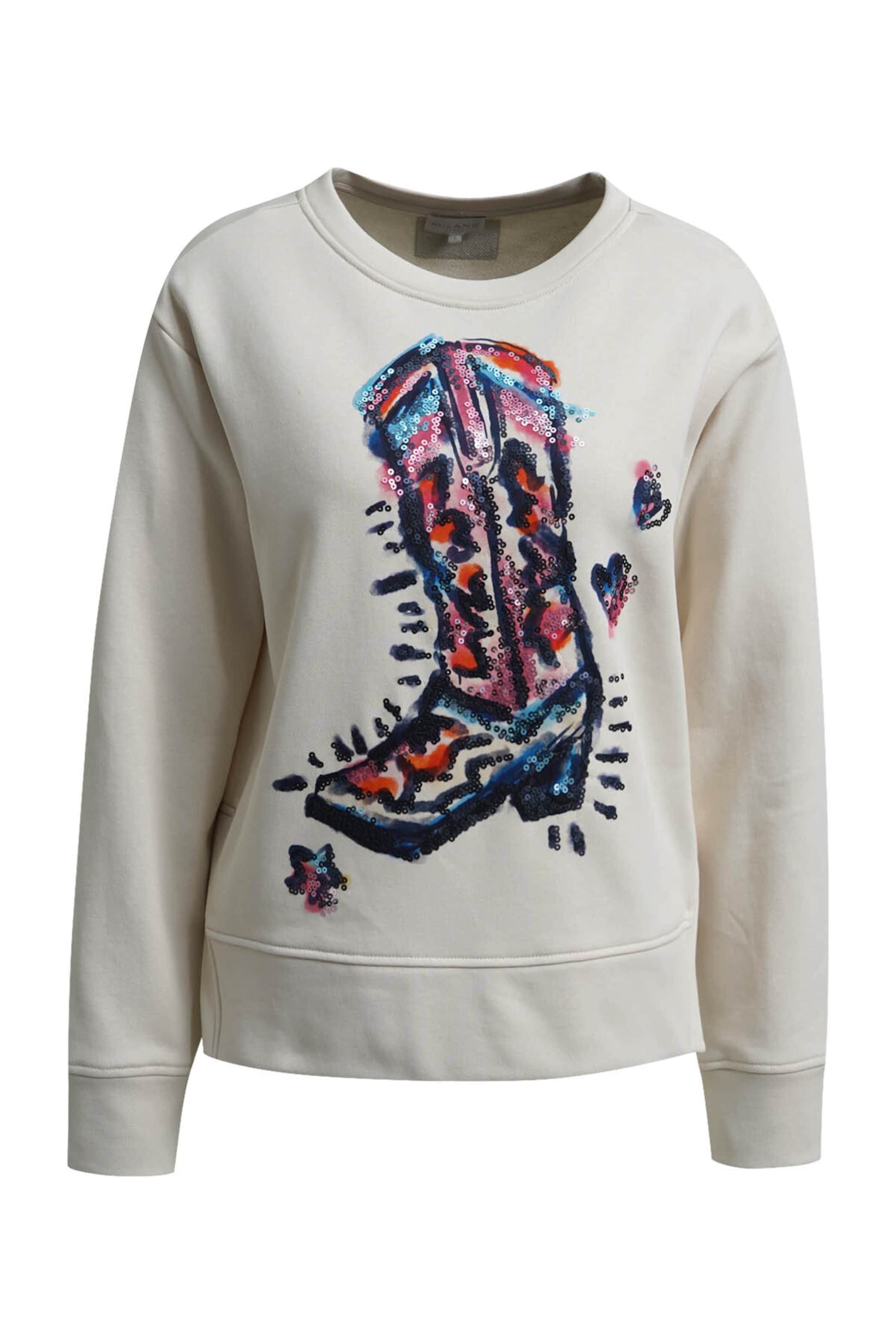 Milano Italy Sweatshirt in White: front