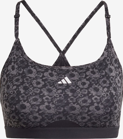 ADIDAS PERFORMANCE Soutien-gorge de sport 'Aeroreact Light-Support Floral Print' en gris / gris clair / noir / blanc, Vue avec produit