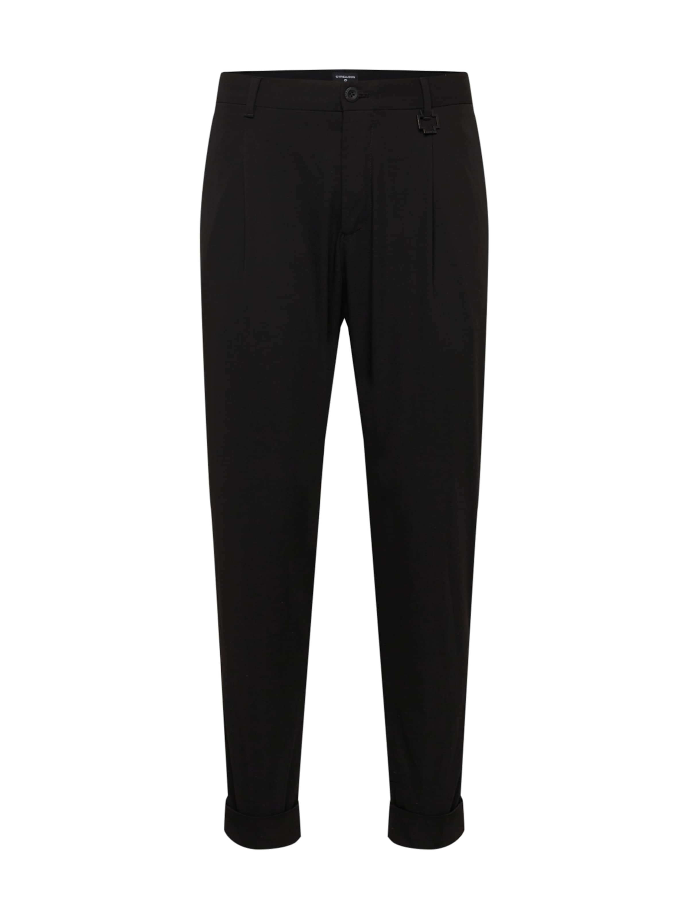 STRELLSON Regular Pleat-front trousers 'Louis' in Black: front