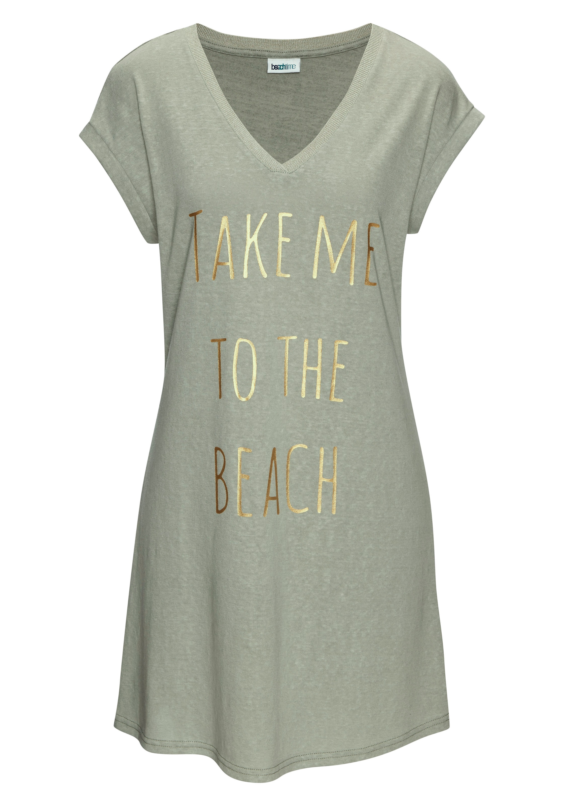 BEACH TIME Shirt in Grün: Vorderseite