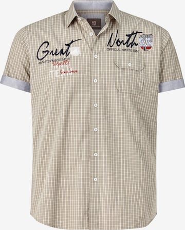 Jan Vanderstorm Button Up Shirt 'Ajule' in Beige: front