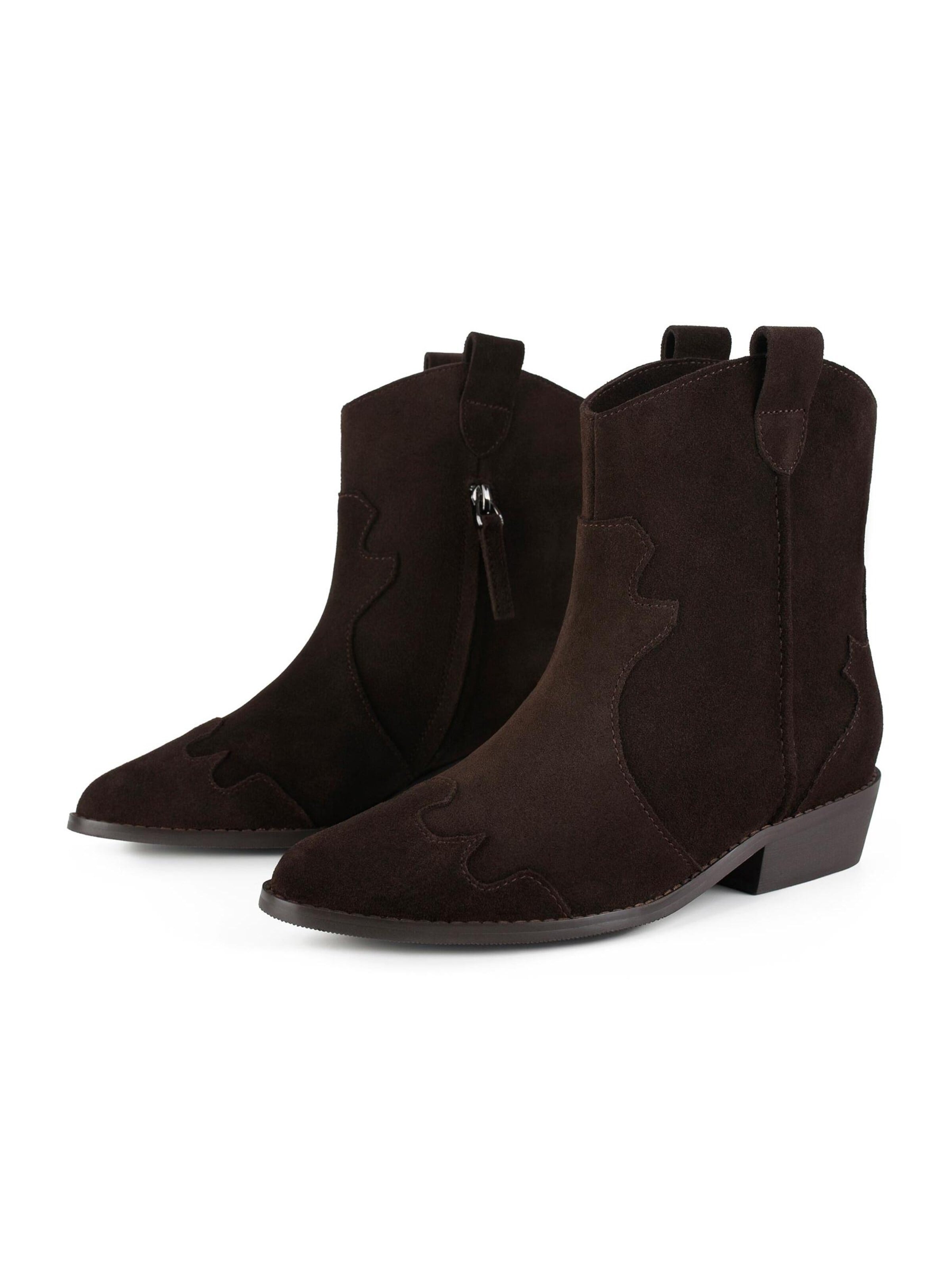 L37 HANDMADE SHOES - Botas pelo tornozelo 'WALK BETWEEN STARS' em castanho: frente