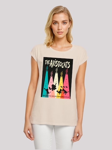 T-shirt 'Disney Aristocats Get With The Cats' F4NT4STIC en beige : devant