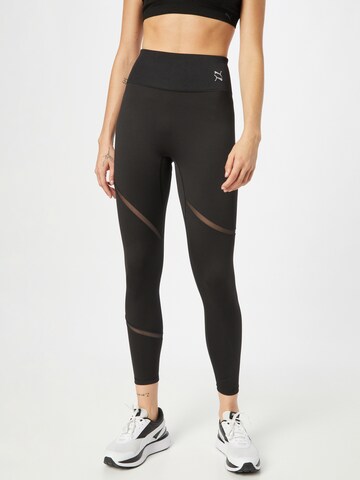 PUMA - Skinny Calças de desporto 'Exhale' em preto: frente