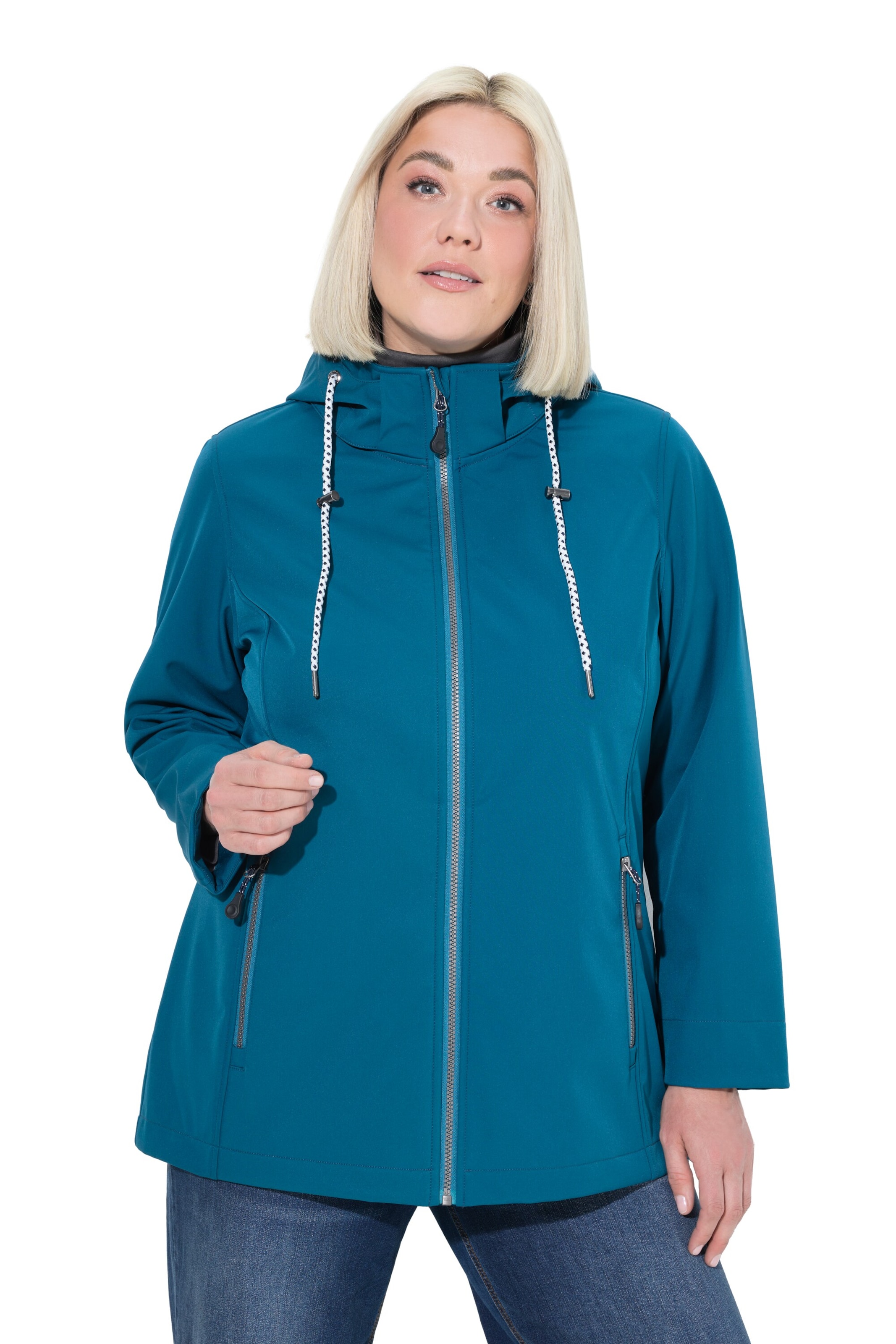 Ulla Popken Between-Season Jacket in Blue: front