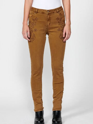 KOROSHI Slimfit Jeans in Beige: Vorderseite