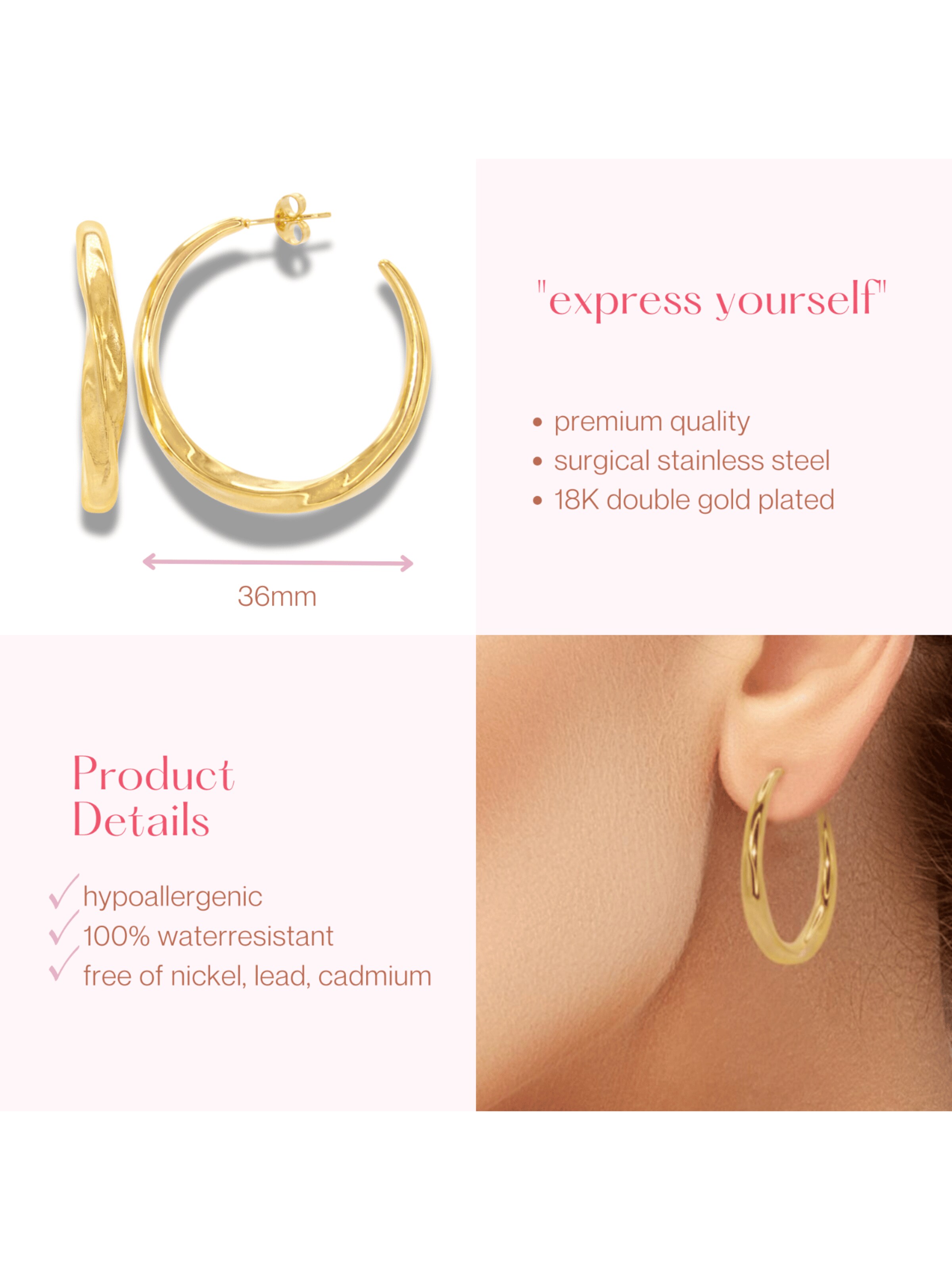 ARS-ARGENTI Earrings 'EXPRESS YOURSELF' in Gold