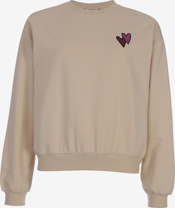 Sweat-shirt Looxs Revolution en beige : devant